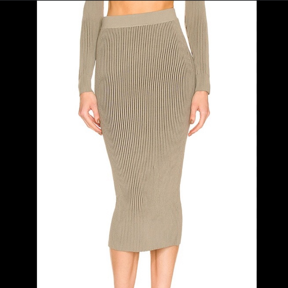 Anine Bing - Julian Skirt in Green Khaki and Olive Size S